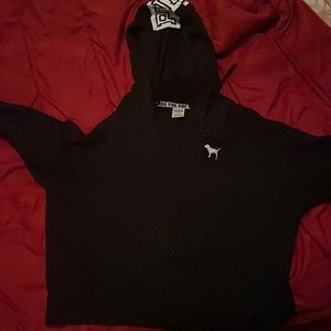 Cropped Black Victoria Secret/Pink cropped top